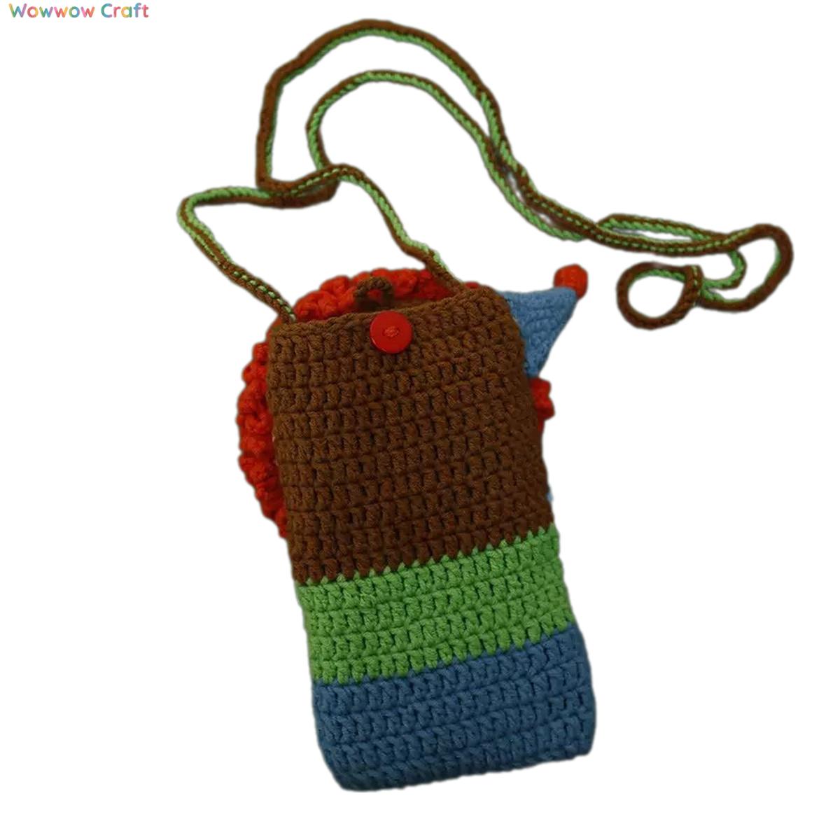 Mini Bags,Handmade Crochet Bags,Clown Hand Crocheted Phone Bag - Hand Crocheted Mini Bag